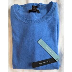 Tahari Women’s Pullover Round Neck 100% Cashmere Sweater SIZE XL Blue NWT